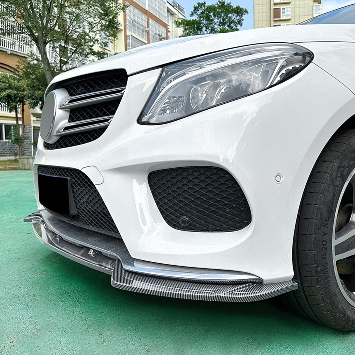 Front Spoiler Splitter Lip fits Benz W166 C292 Coupe AMG 15-18 Carbon Fiber Look