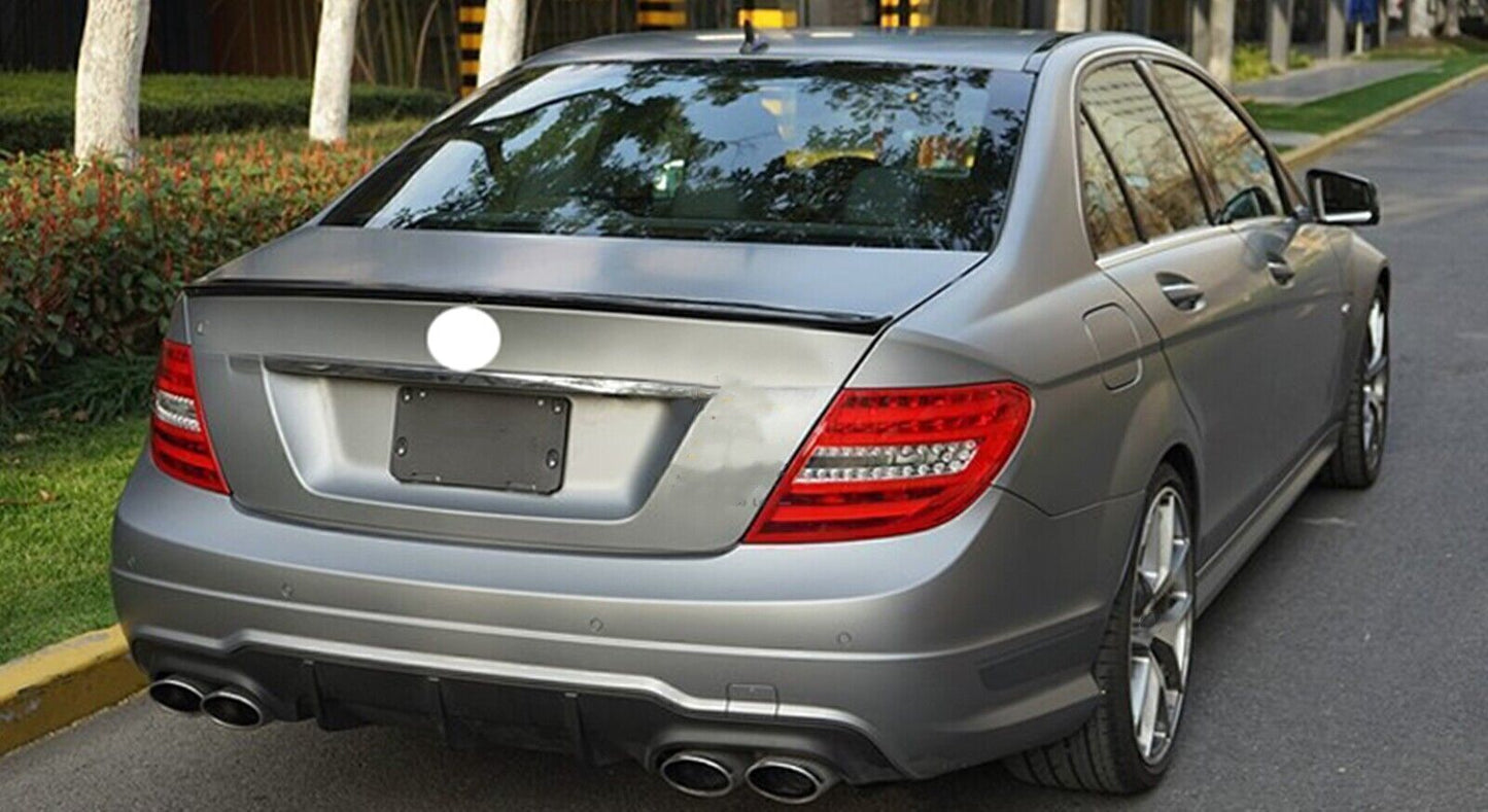 fits Benz W204 C63 AMG 2012 2013 2014 Carbon Fiber Rear Bumper Diffuser Lip