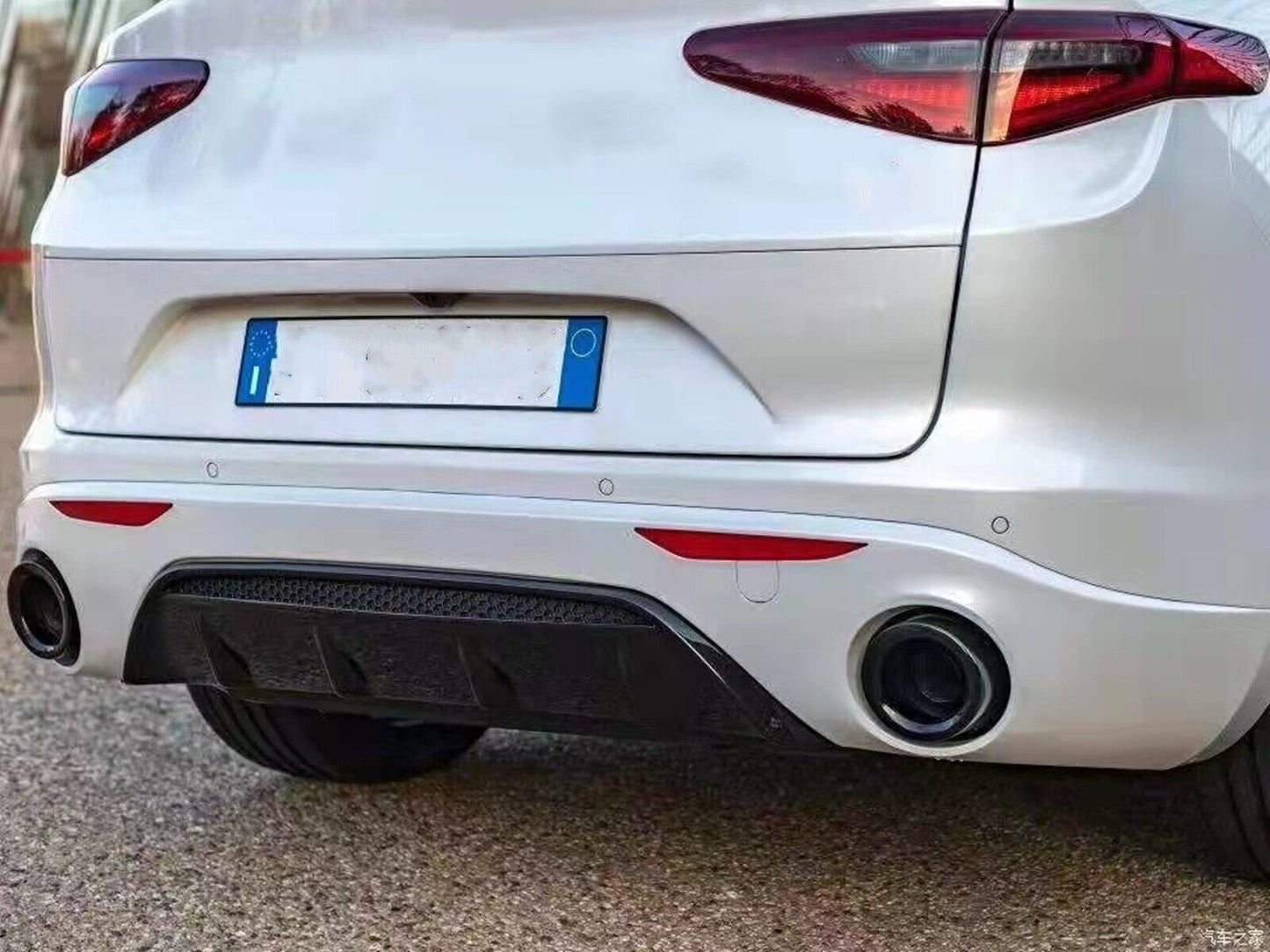 Real Carbon Fiber Rear Bumper Diffuser Spoiler fits Alfa Romeo Stelvio 2017-2021