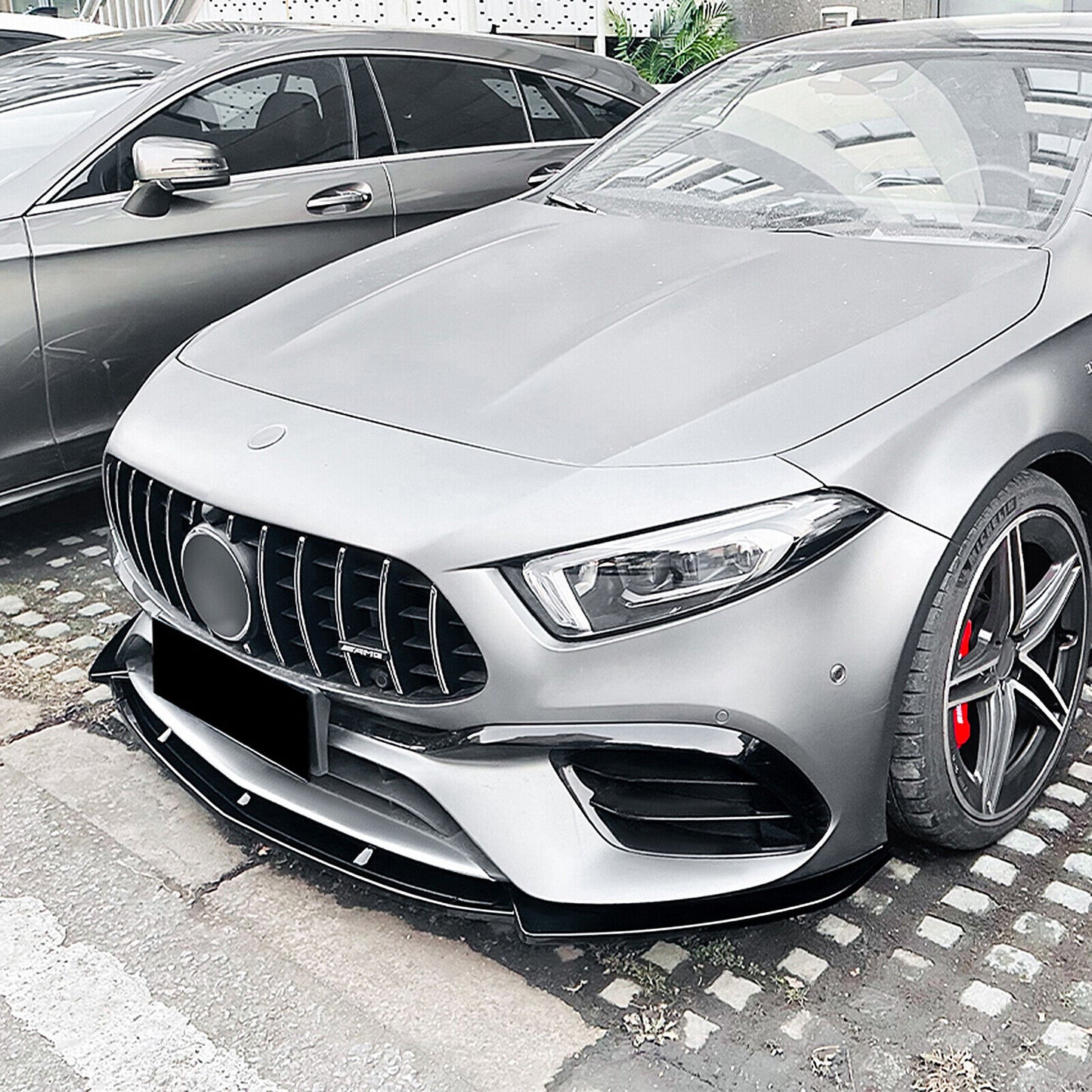 Front Spoiler Splitter Lip fits Benz A Class A45 A45S 2019-2023 Gloss Black