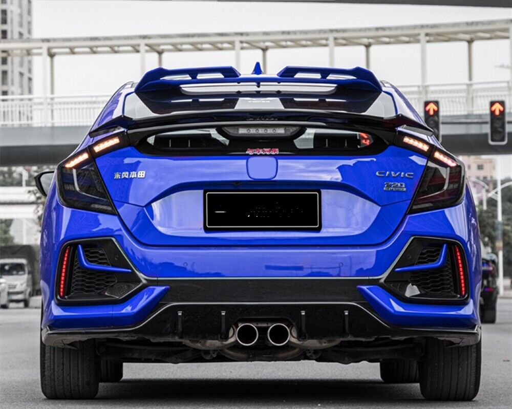 Rear Roof Spoiler Wing Lip Cover fits Honda Civic Hatchback 2020-2021 Blue