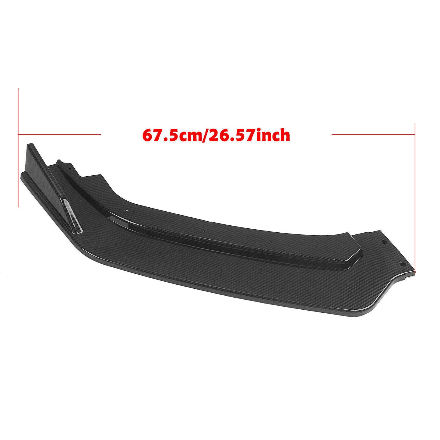 3pcs Front Bumper Spoiler Lip Kit fits Infiniti Q60 2017-2022 Carbon Fiber Style