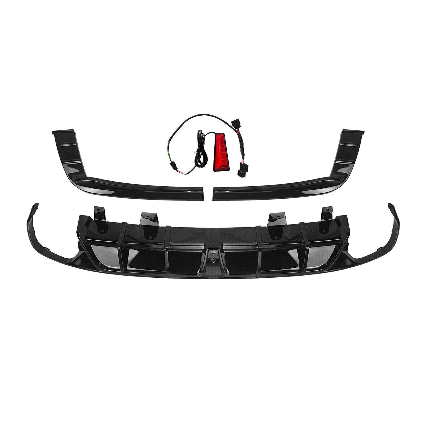 Rear Bumper Diffuser w/Light +Trunk Spoiler Lip White fits Honda Accord 2018-2022