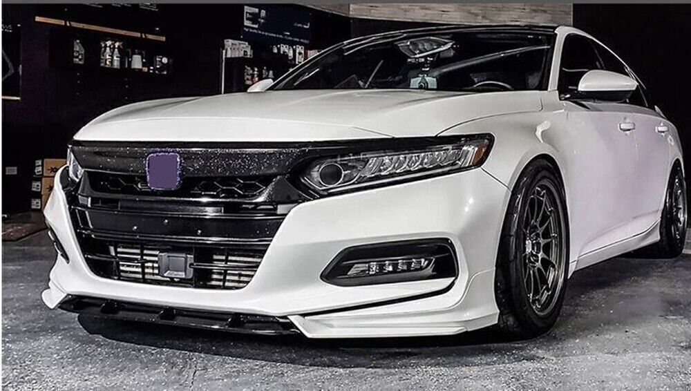 Front Spoiler Splitter Lip Kit fits 2018-2020 10th Gen Honda Accord White 3pcs