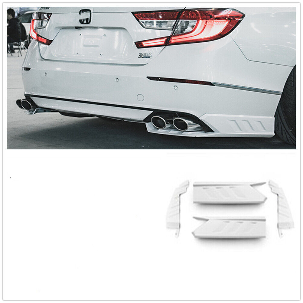 White Front +Rear Spoiler Surround Side Moulding Trim fits Honda Accord 2018-2020