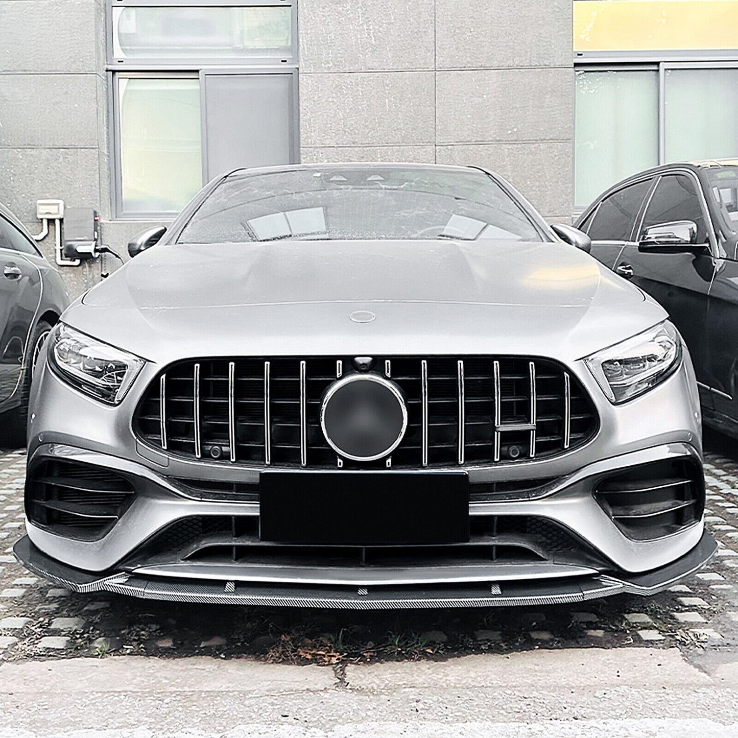 Front Spoiler Splitter Lip fits Benz A Class A45 A45S 2019-2023 Carbon Style