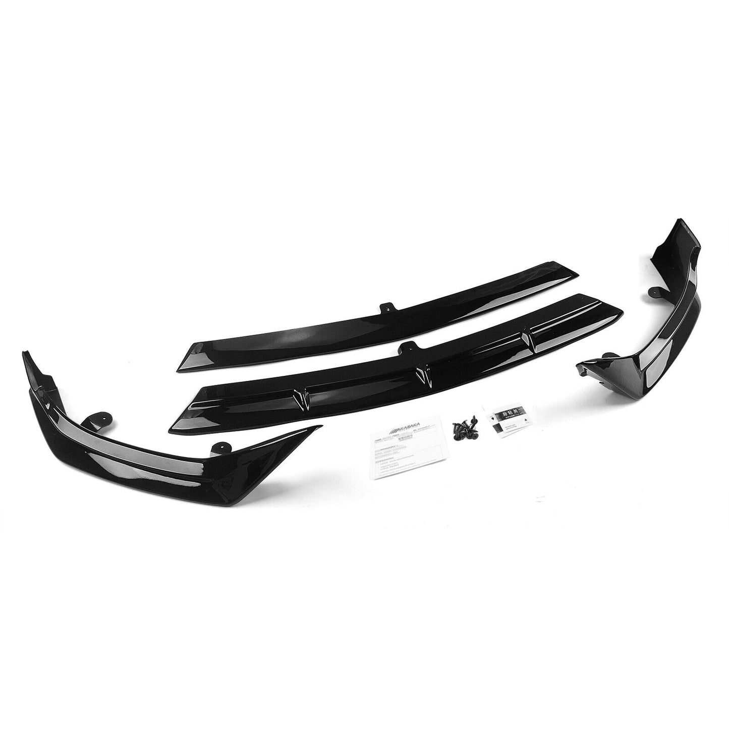 Front Bumper Spoiler Lip Side Cover Black fits Benz C Class W206 22-23 AKASAKA