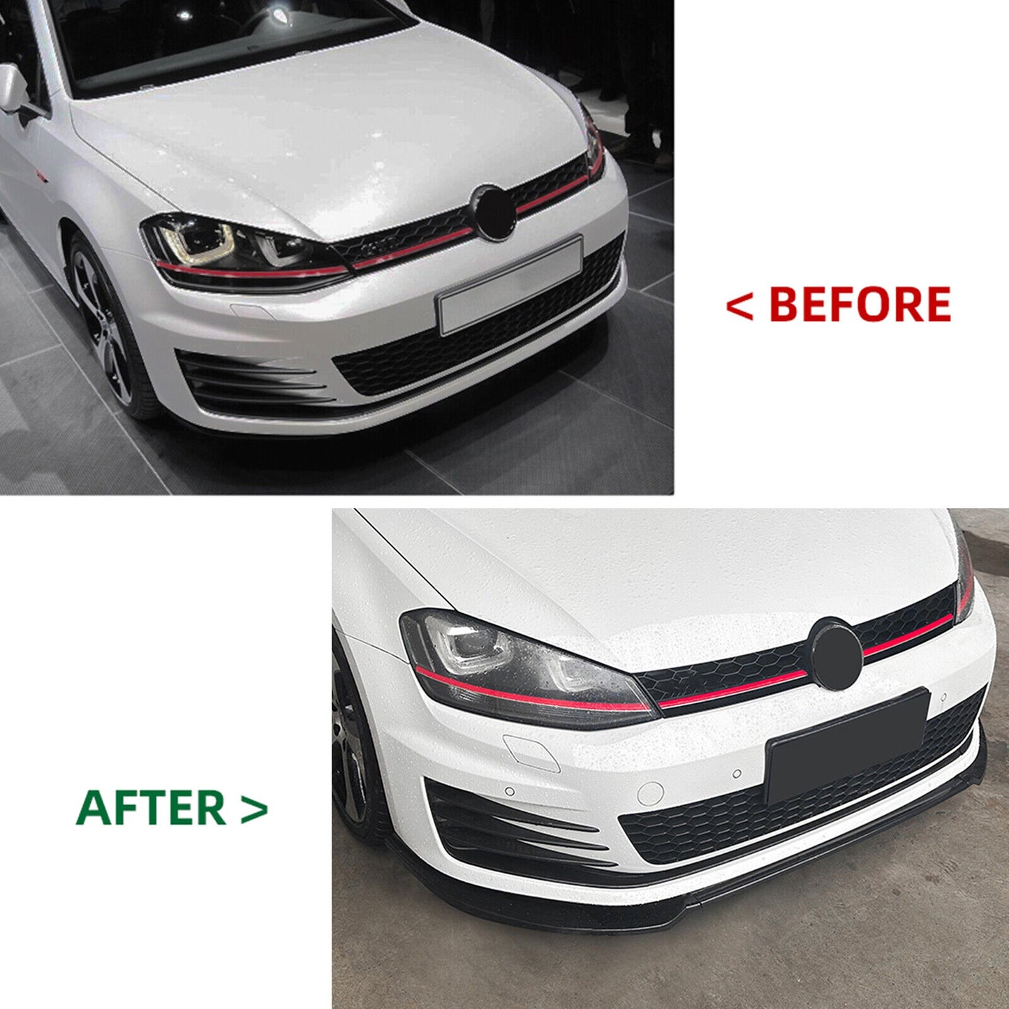 Gloss Black Front Spoiler Lip Kit fits VW GOLF 7 MK7 GTI Rline 2013-2016 2014 15