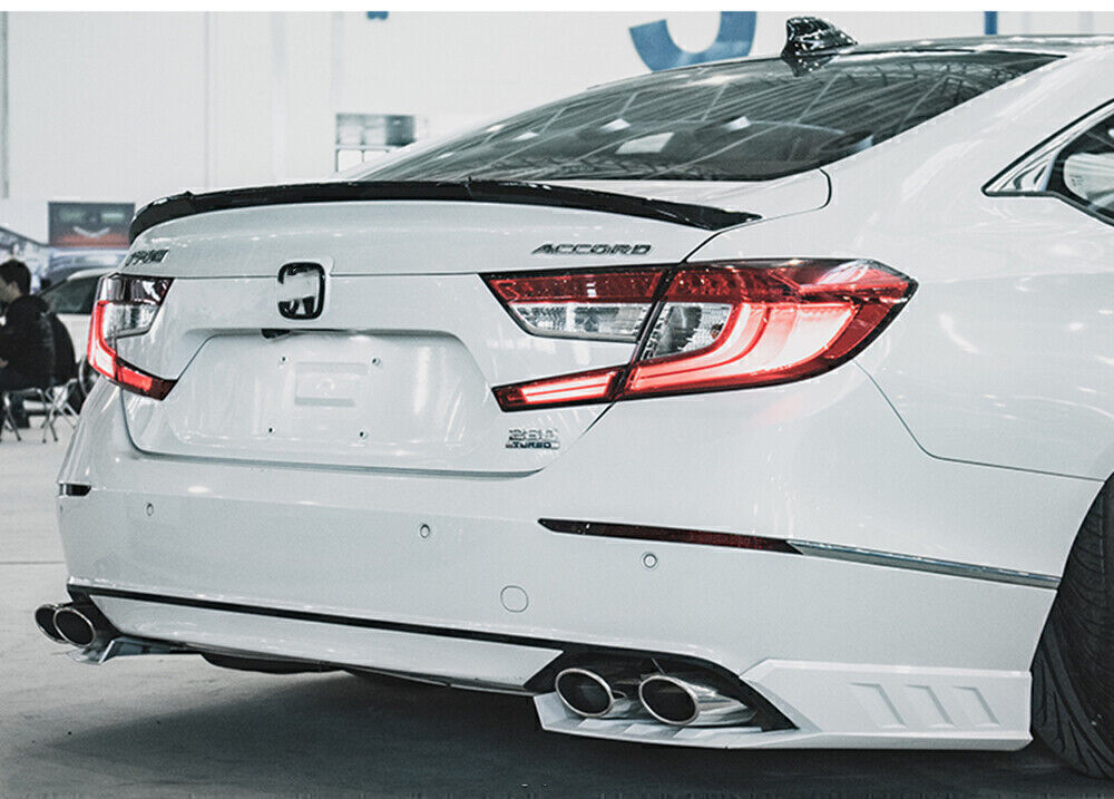 Red Rear Bumper Side Cover Lip Kit + Exhaust Pipe fits Honda Accord 2018+