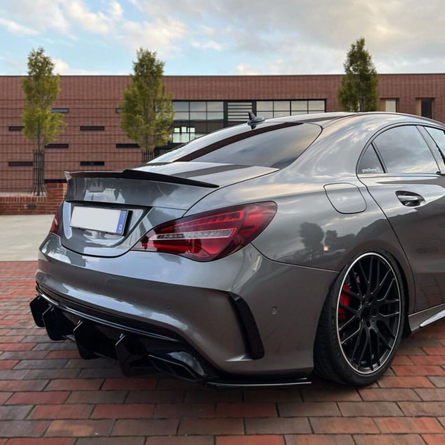 Rear Diffuser Lip Shark Fin Cover Splitter fits Benz CLA W117 CLA45 AMG 2016-2019