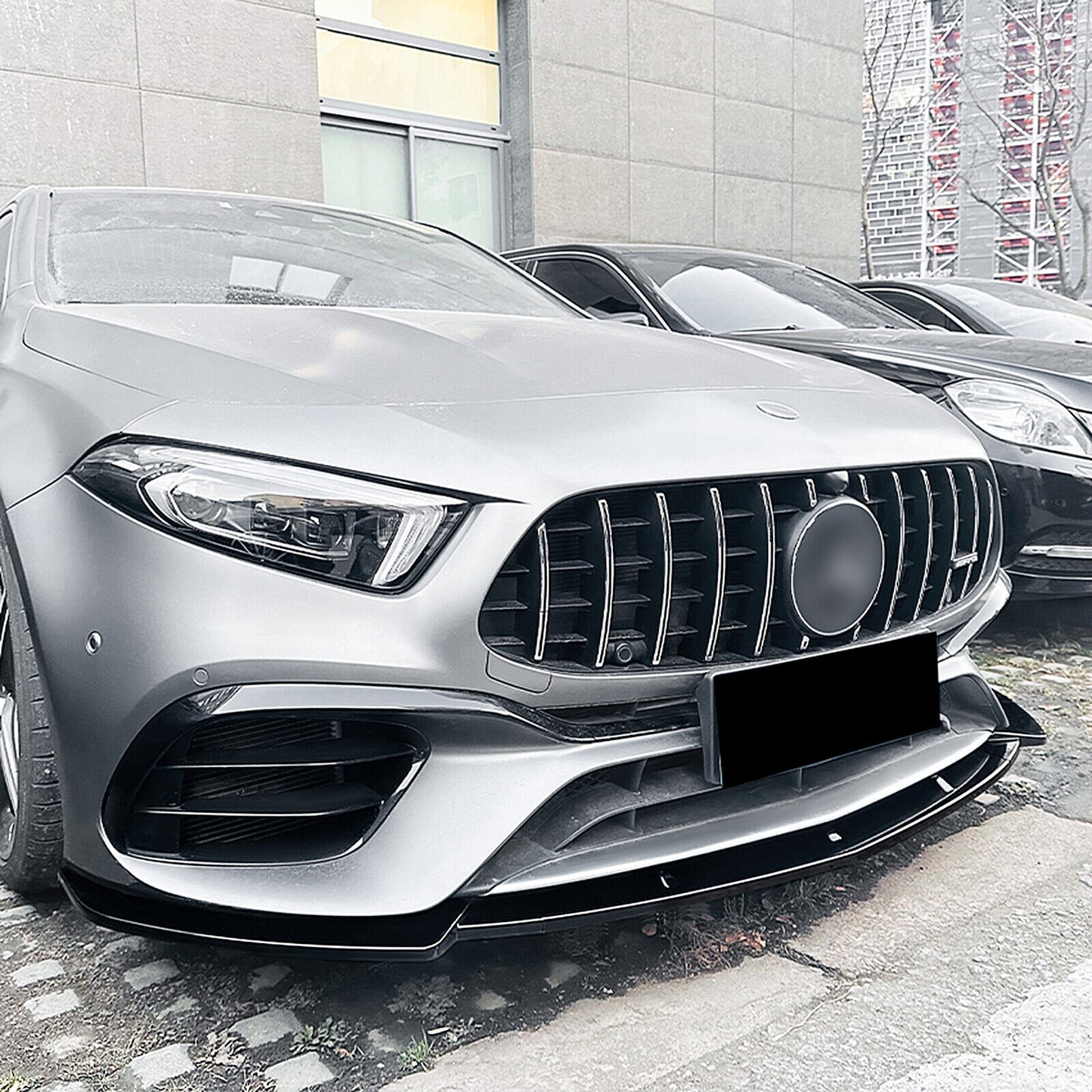Front Spoiler Splitter Lip fits Benz A Class A45 A45S 2019-2023 Gloss Black
