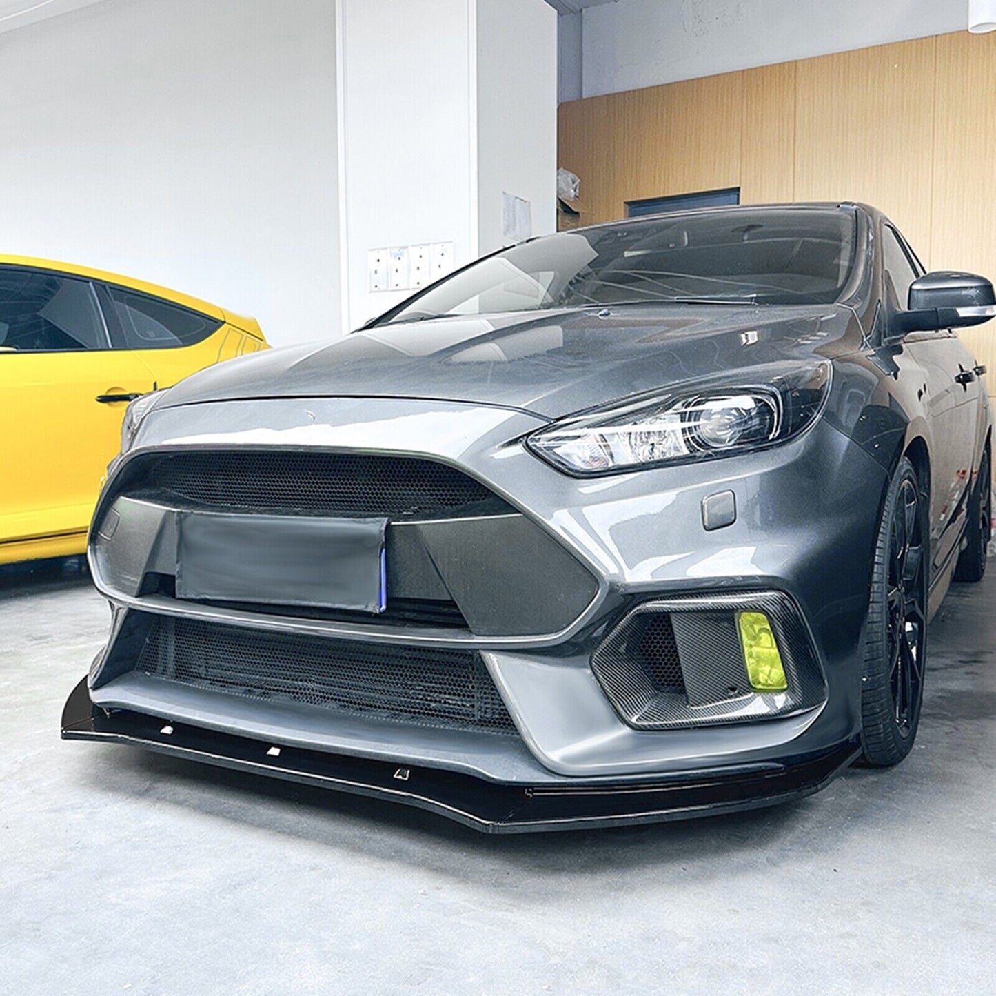 3pcs Vivid Black Front Bumper Spoiler Lip fits fitsd Focus RS MK3 2015-2018