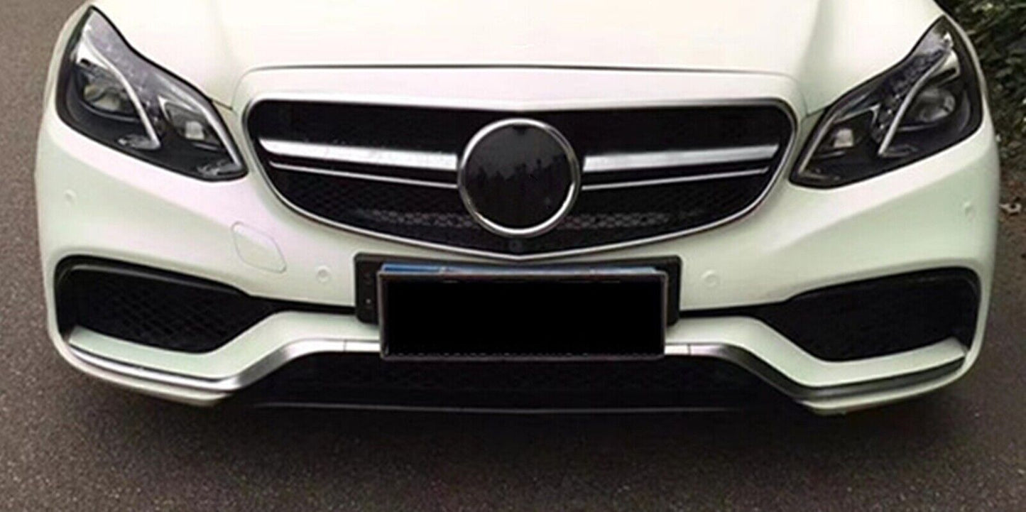 Silver Front Bumper Grille Mesh Grill fits Benz E-Class W212 2014 2015 2016 AMG