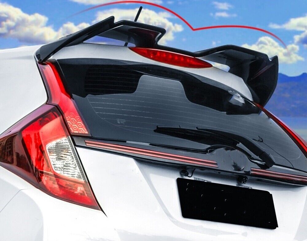 Yofer Trunk Rear Wing Spoiler Lip fits Honda Fit GK5 2014-2019 2016 Gloss Black