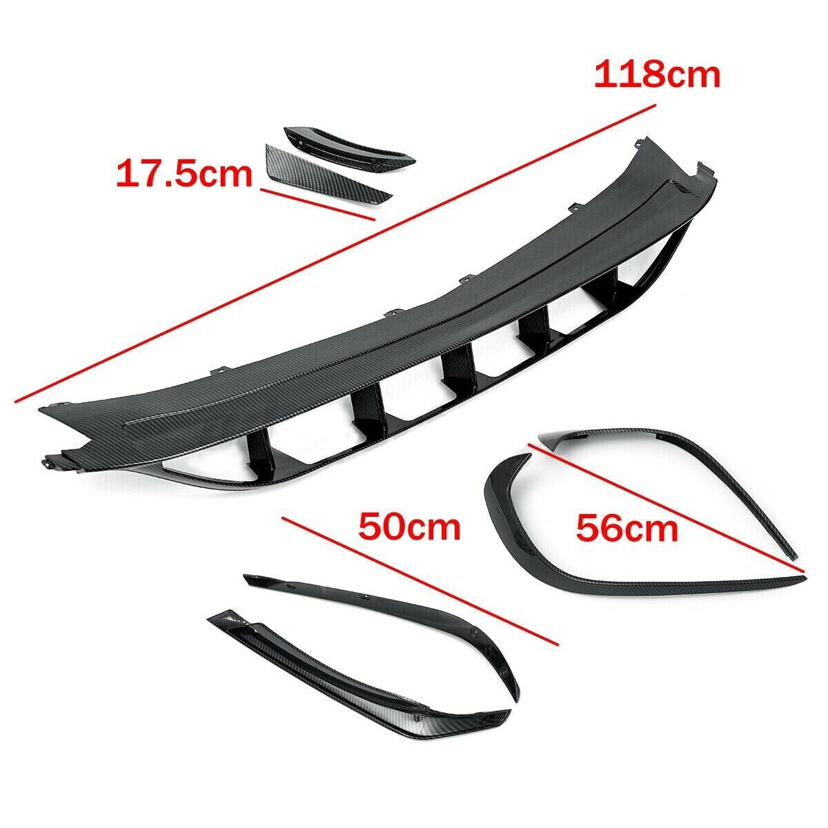 Black Front Bumper Spoiler fits Mercedes A Class W176 A45 AMG Sport 2016-2018