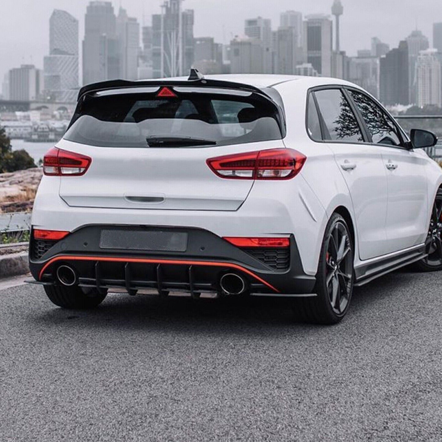 3x Rear Bumper Diffuser Lip Spoiler Kit fits Hyundai I30N Hatchback 2020-2022