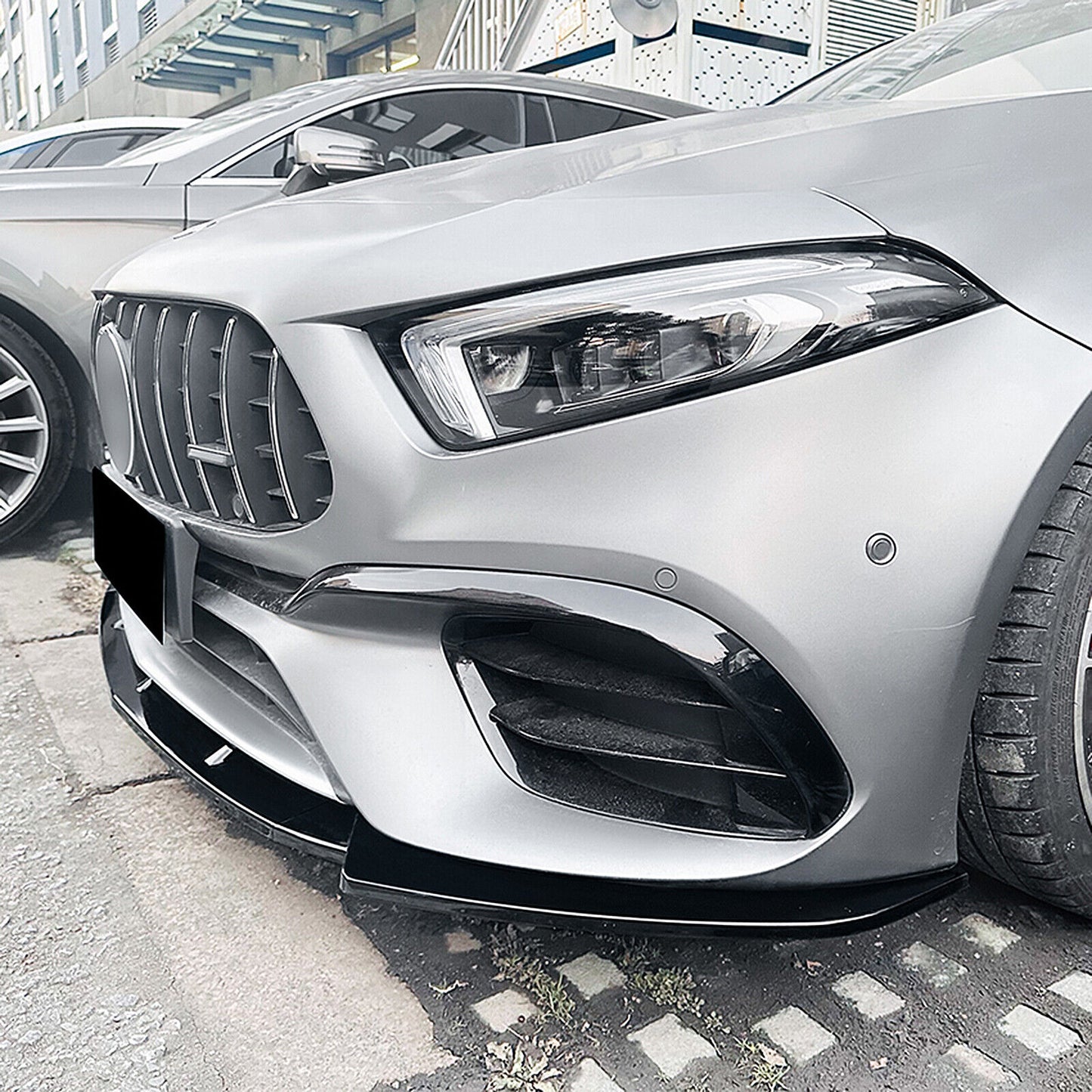 Front Spoiler Splitter Lip fits Benz A Class A45 A45S 2019-2023 Gloss Black