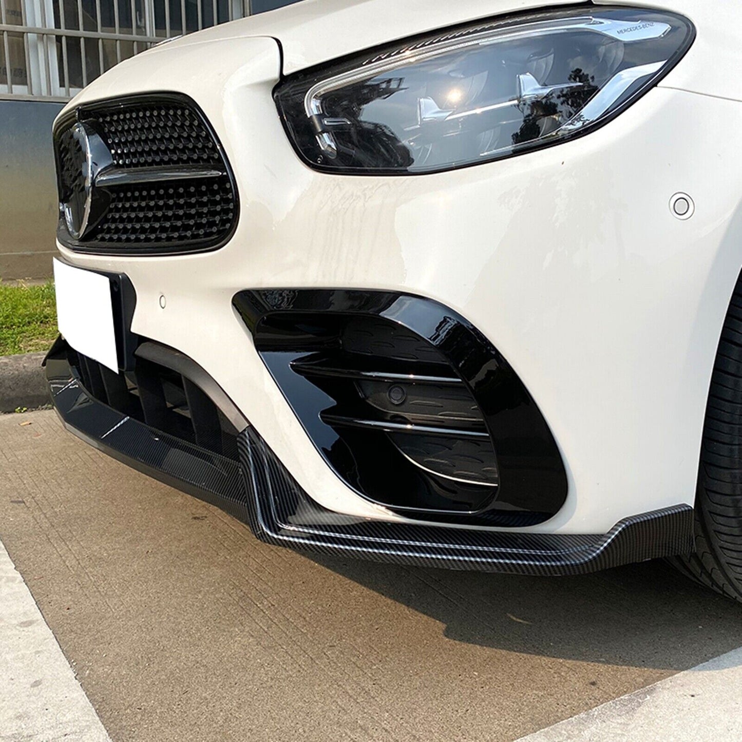 Front Spoiler Lip Splitter Bodykit fits Benz W213 E260 E300 AMG 21-23 CB Style