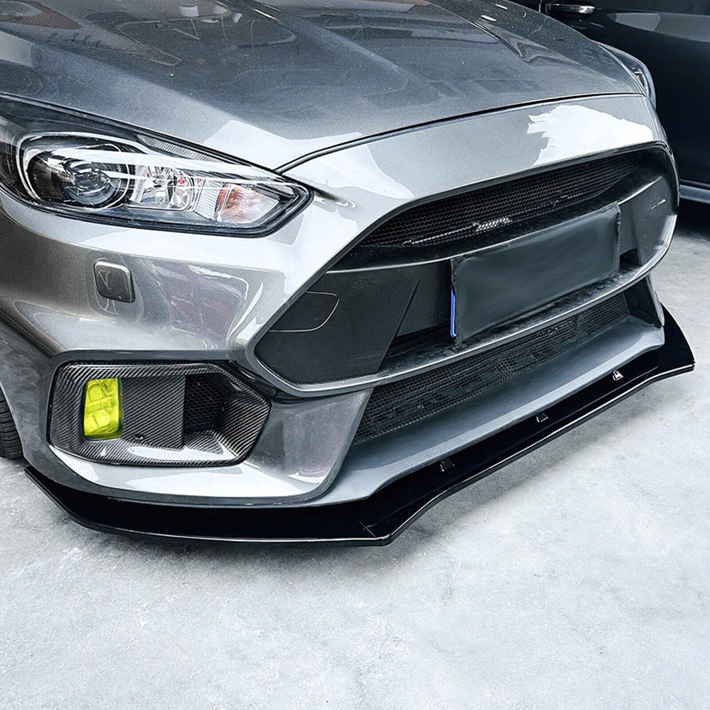 3pcs Vivid Black Front Bumper Spoiler Lip fits fitsd Focus RS MK3 2015-2018