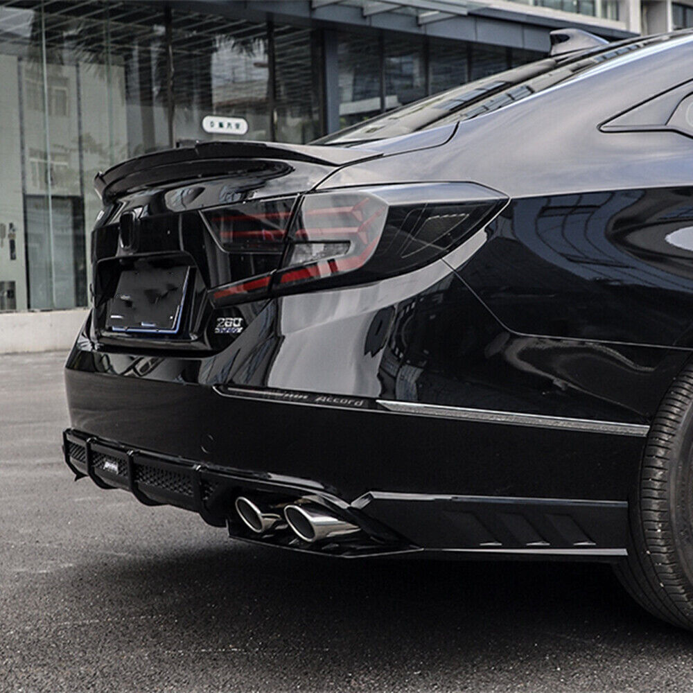 Rear Diffuser +Exhaust Pipe +Black Side Cover Trim Lip fits Honda Accord 2018-21