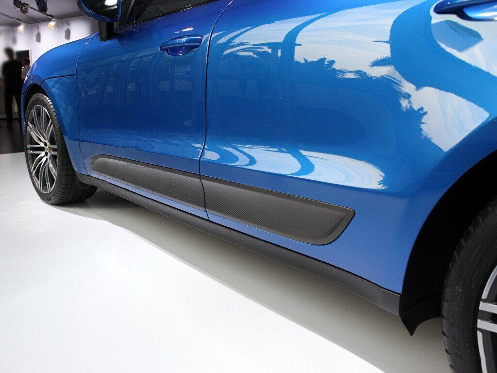 4x fits Porsche Macan 2014-2023 Carbon Fiber Door Side Moulding Trim Cover Black