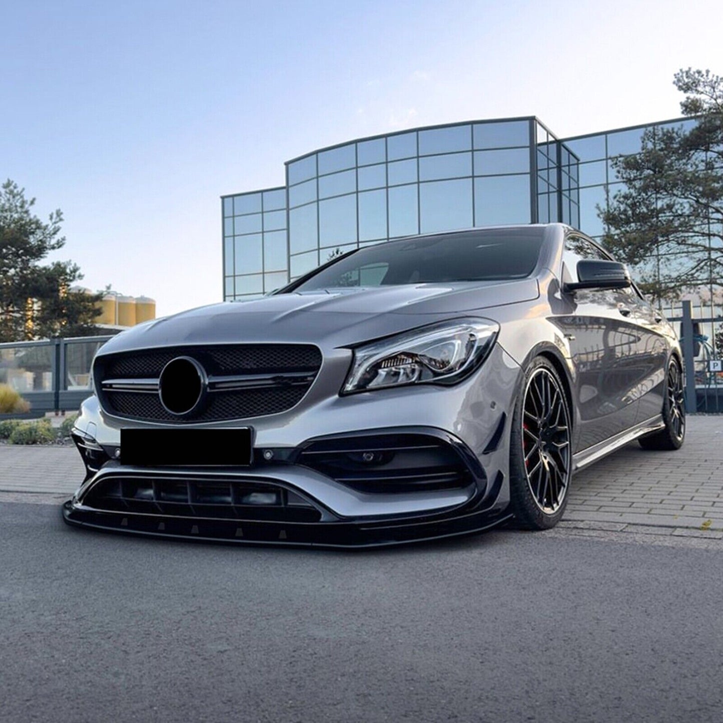 Front Bumper Spoiler Lip fits Mercedes C117 CLA200 CLA45 AMG 16-19 CB Look