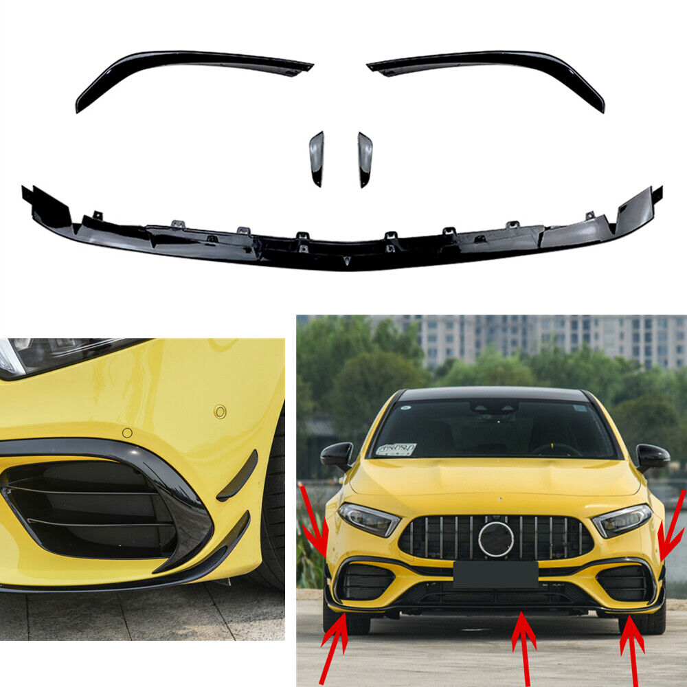 Front Bumper Spoiler Splitter Kit fits Benz A-Class Hatchback A45 W177 2018-20