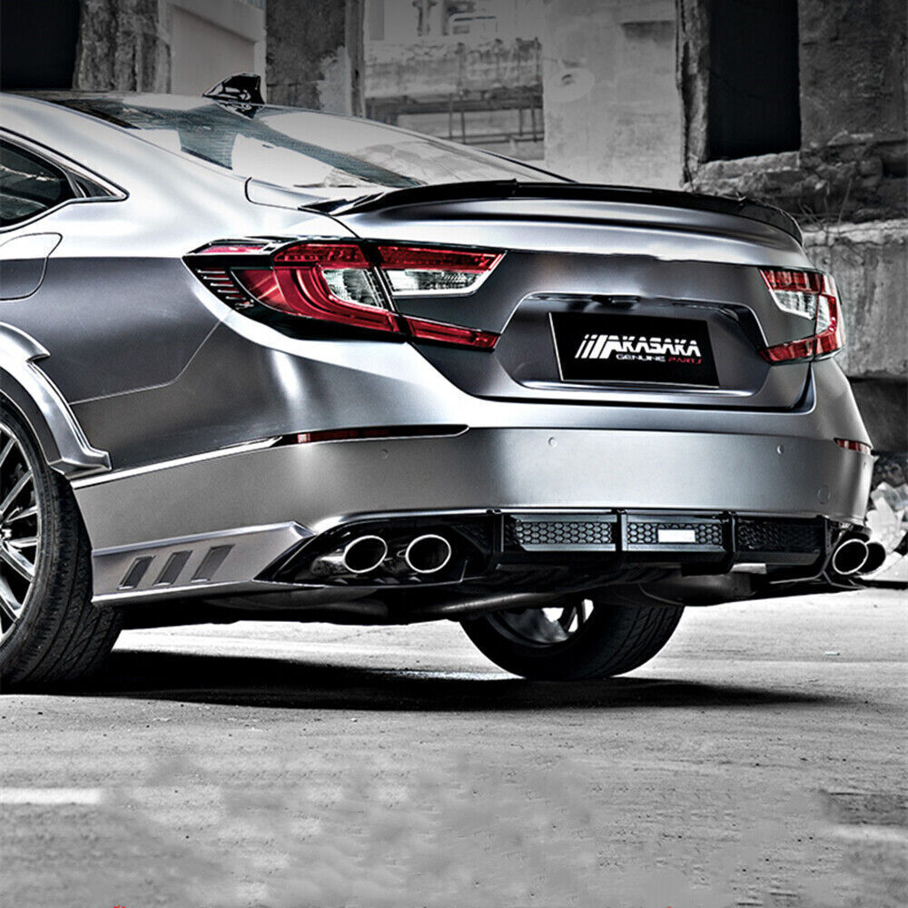 Rear Diffuser+Spoiler Wing Lip Tail Exhaust Pipe fits 2018-2019 Honda Accord AK