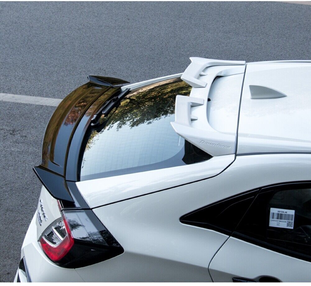 2pcs Rear Roof Spoiler Wing Cover fits Honda Civic Hatchback 2020-2021 White