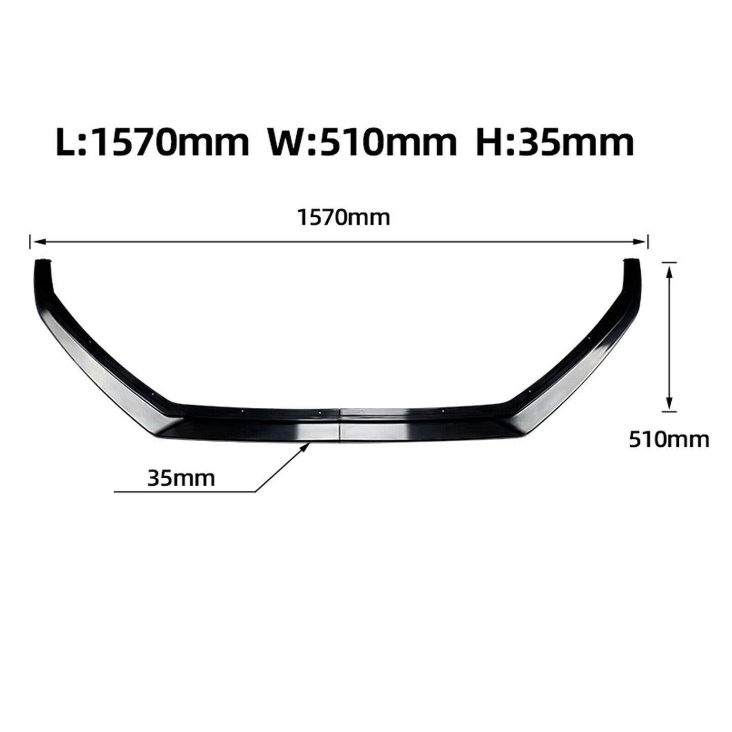 Gloss Black Front Bumper Spoiler Splitter Lip fits VW Polo MK5 6R 6C 2009-2018 10