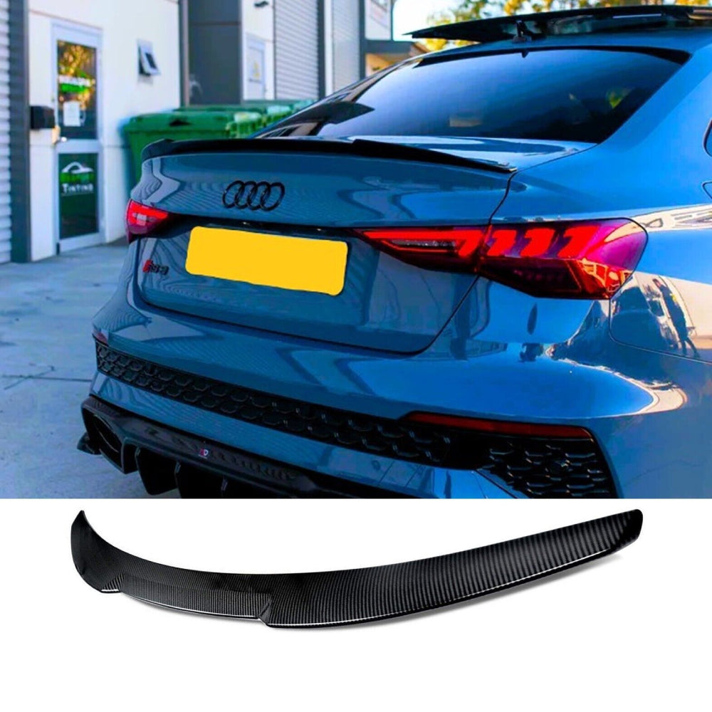Fits Audi A3 S3 RS3 8Y Saloon Carbon Fibre M4 Style Boot Lip Spoiler 2020+