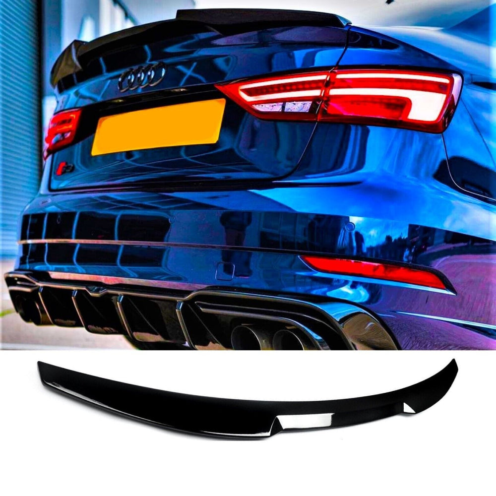 Fits Audi A3 S3 RS3 8Y Saloon Gloss Black M4 Style Spoiler rear lip 2020+