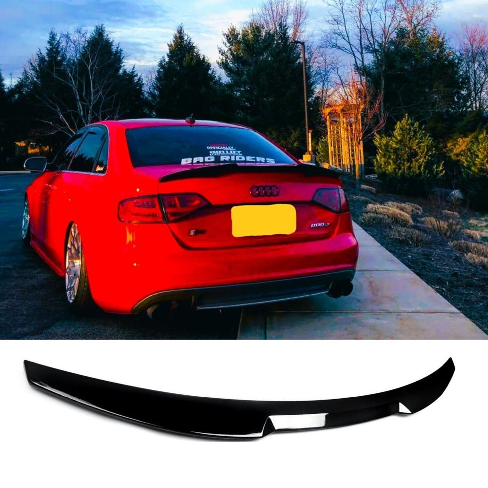 Fits Audi A4 S4 RS4 B8 Gloss Black M4 Style Boot Lip Spoiler 2008-2012