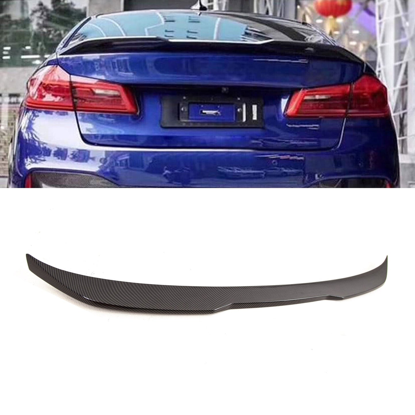 Fits BMW 5 Series M5 G30 F90 Carbon Fibre M Sport Boot Lip Spoiler Club Sport Style 2016+