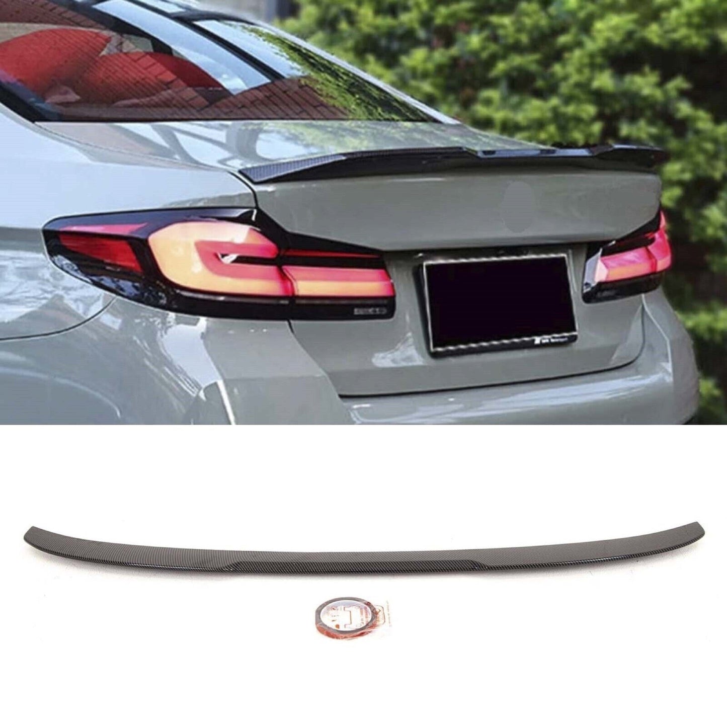Fits BMW 5 Series M5 G30 F90 M Sport Carbon Fibre M4 Style Boot Lip Spoiler 2016+
