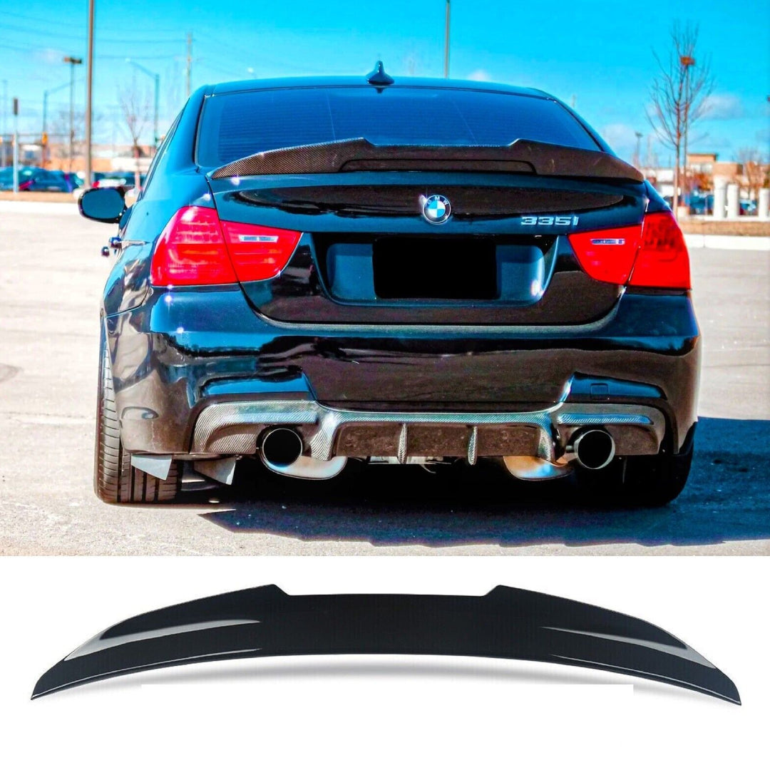 Fits BMW 3 Series E90 Gloss Black High Kick PSM Ducktail Spoiler 2004-2012