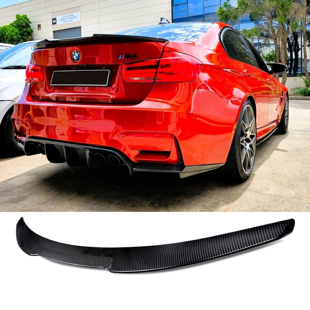 Fits BMW 3 Series M3 F30 F80 Carbon Fibre M4 Style Boot Lip Spoiler 2011-19