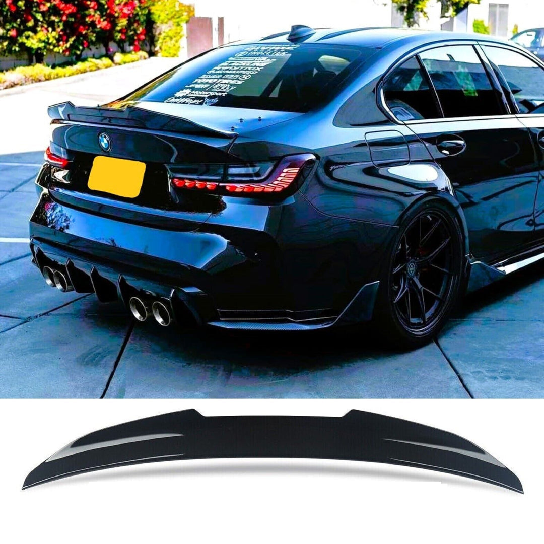 Fits BMW 3 Series M3 G20 G80 Gloss Black M Sport High Kick PSM Ducktail Spoiler