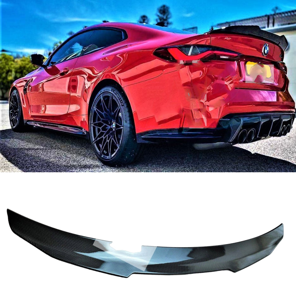 Fits BMW 4 Series M4 G22 G82 Carbon Fibre High Kick PSM Ducktail Spoiler