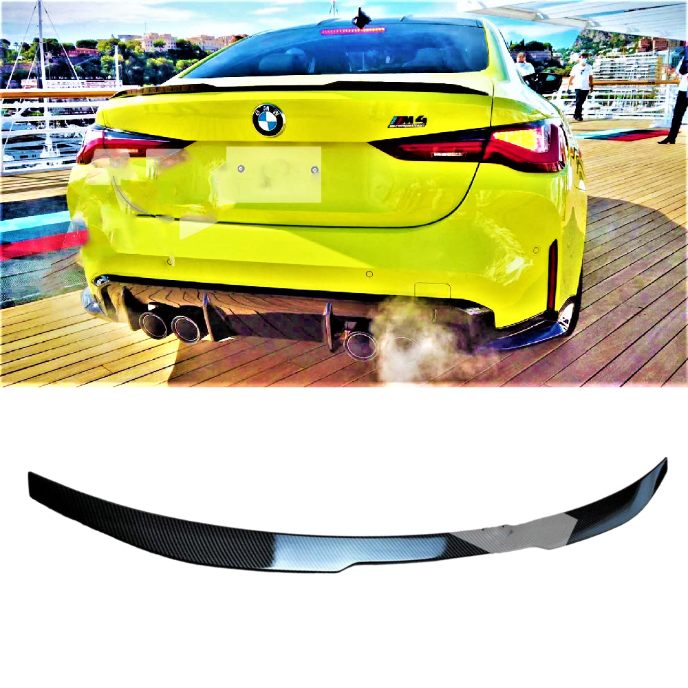 Fits BMW 4 Series M4 G22 G82 Carbon Fibre M4 Style Boot Lip Spoiler 2020+