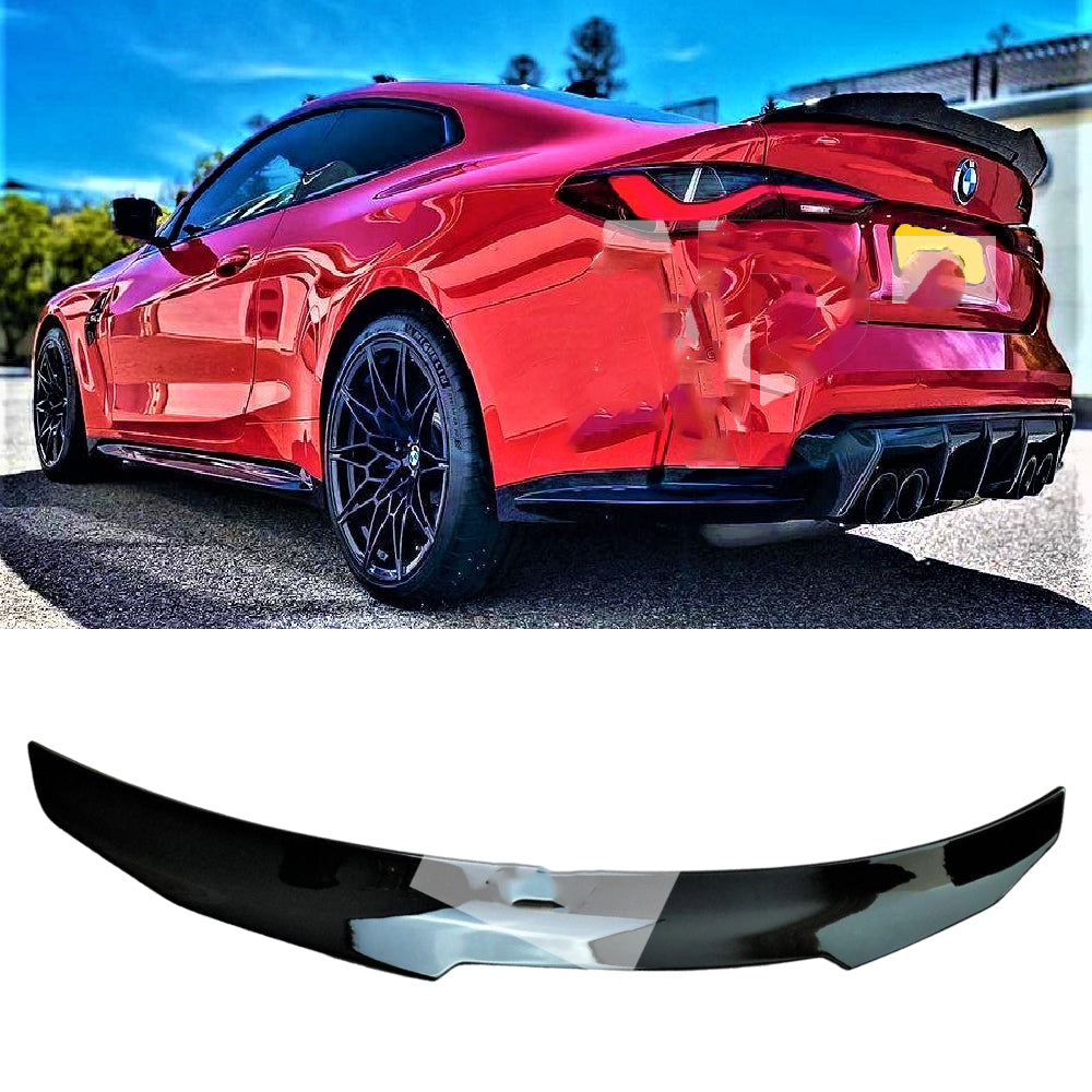 Fits BMW 4 Series M4 G22 G82 Gloss Black High Kick PSM Ducktail Spoiler