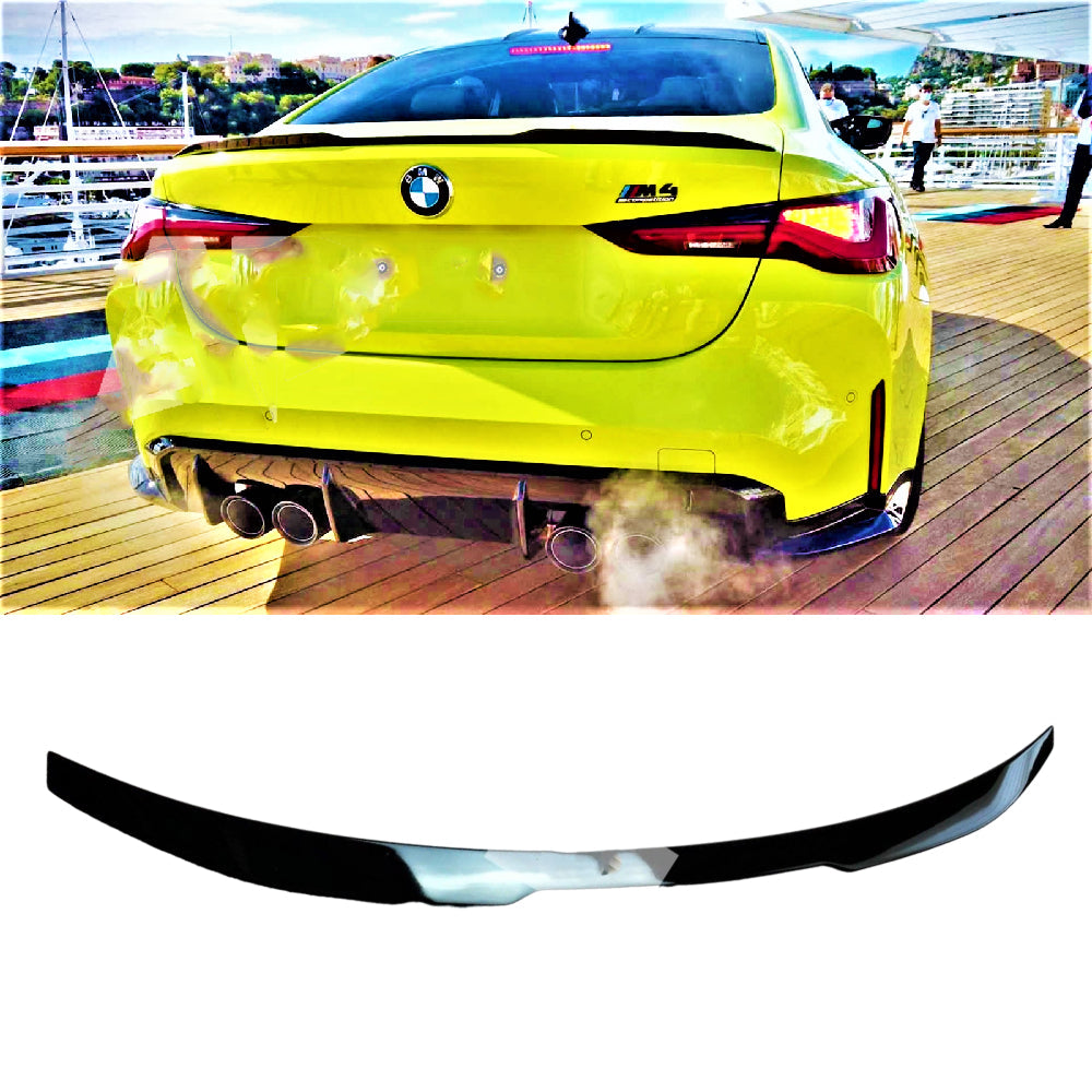 Fits BMW 4 Series M4 G22 G82 Gloss Black M4 Style Boot Lip Spoiler 2020+