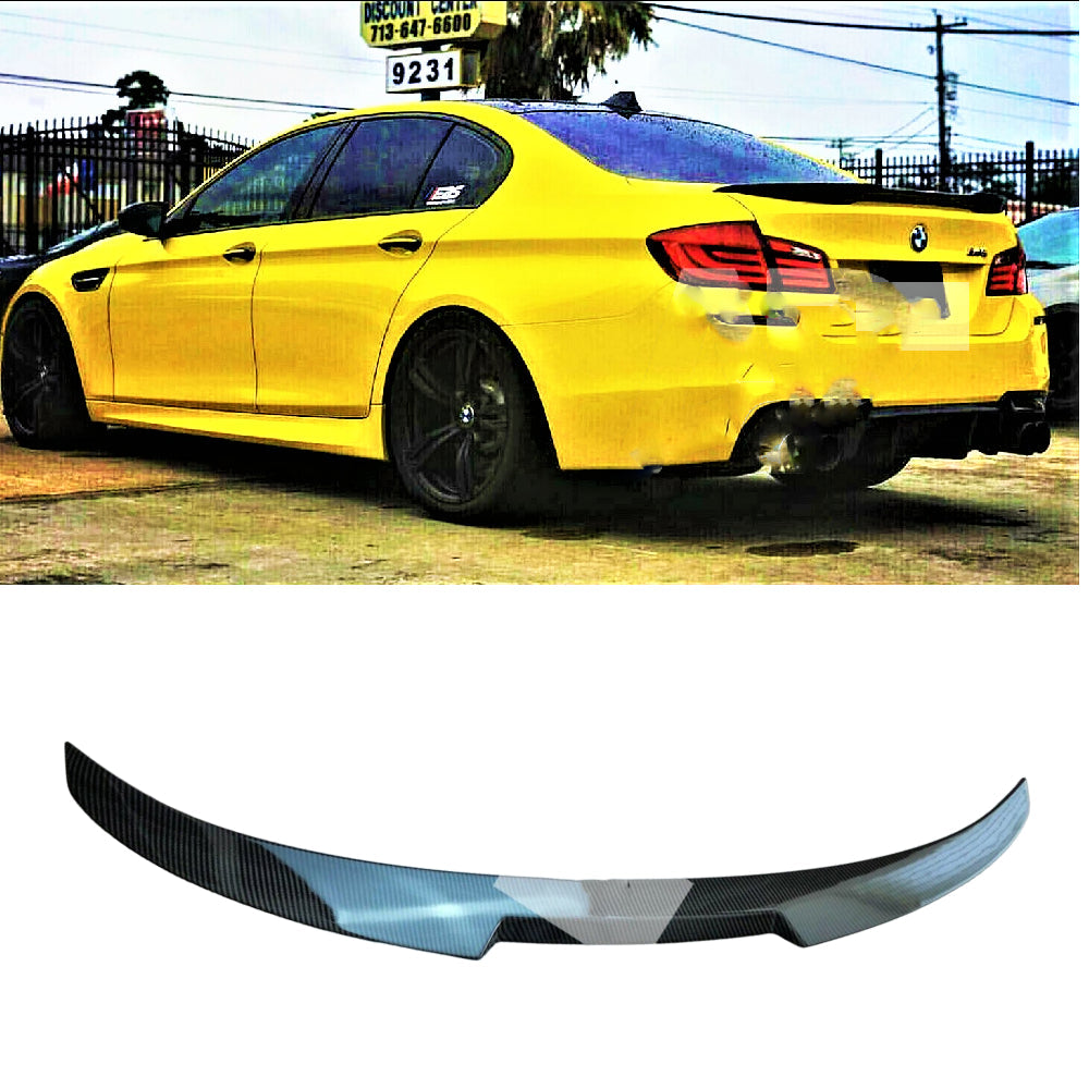 Fits BMW 5 Series M5 F10 Carbon Fibre M4 Style Boot Lip Spoiler 2010-2017