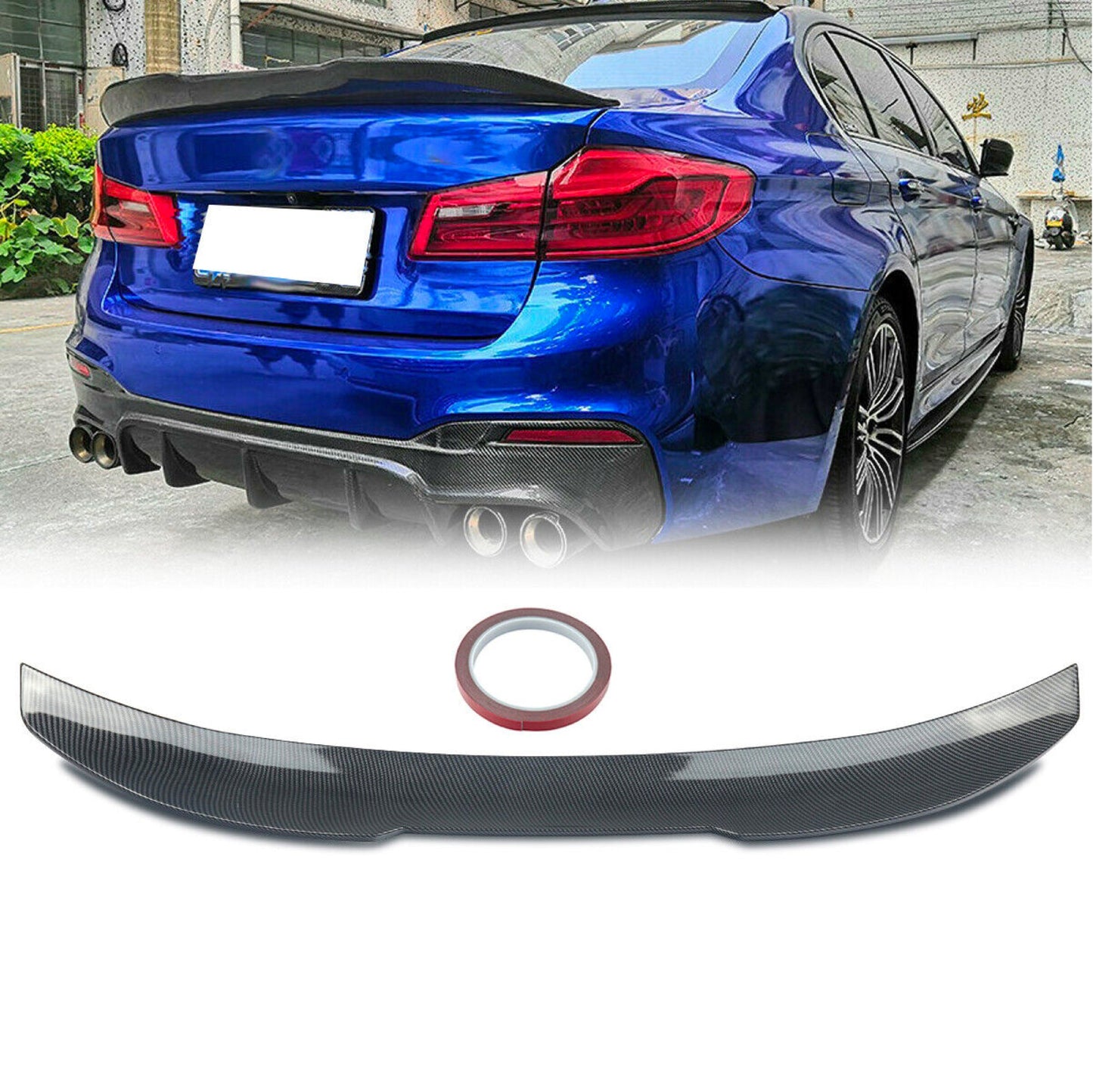 Fits BMW 5 Series M5 G30 F90 Carbon Fibre High Kick PSM Ducktail Spoiler