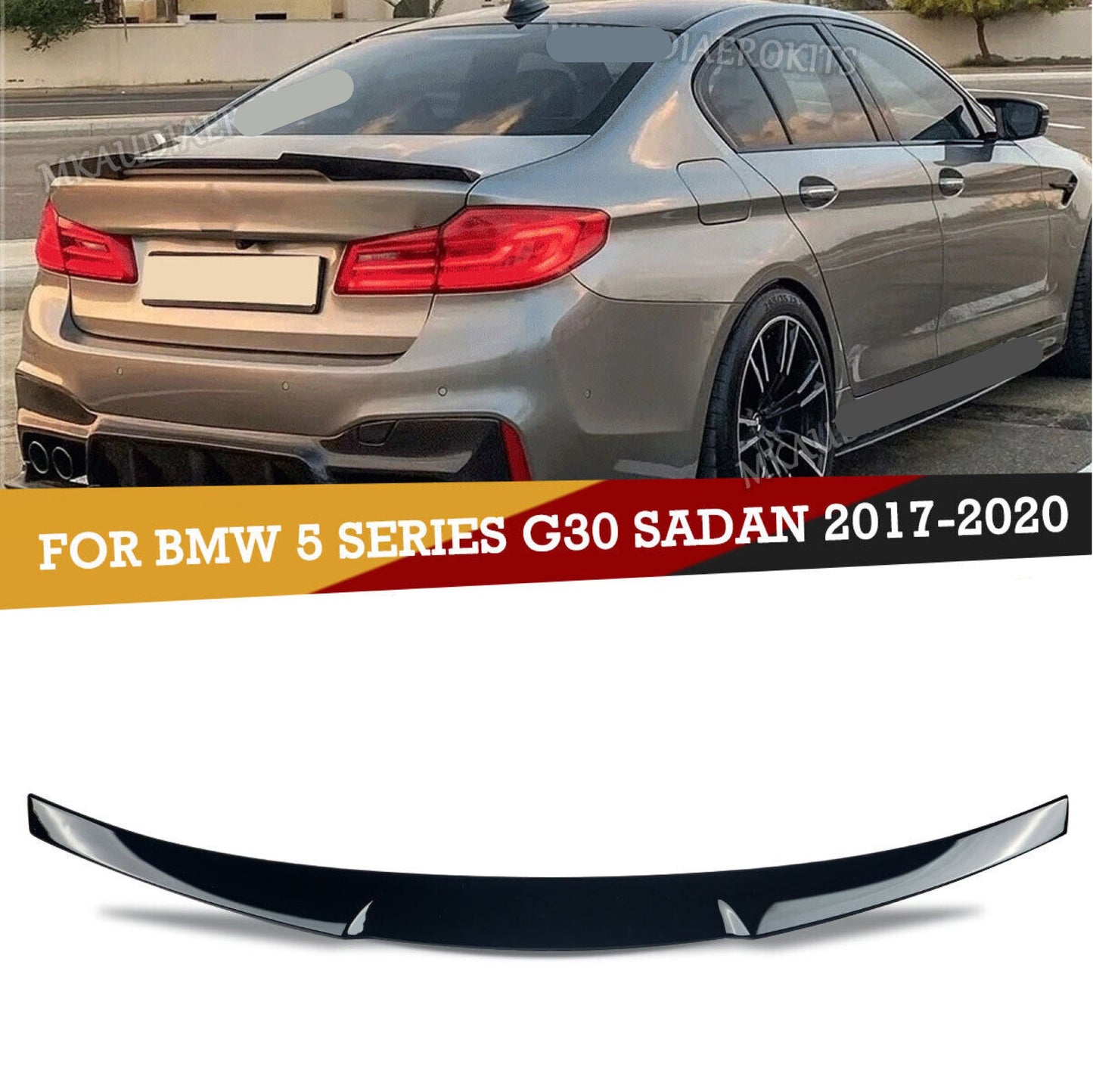 Fits BMW 5 Series M5 G30 F90 Gloss Black M4 Style Boot Lip Spoiler 2016+