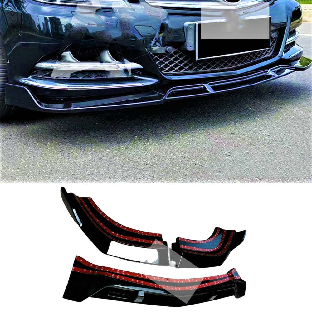 Fits Mercedes C Class C63 AMG Brabus Style W204 Gloss Black Front Splitter Lip 11-15