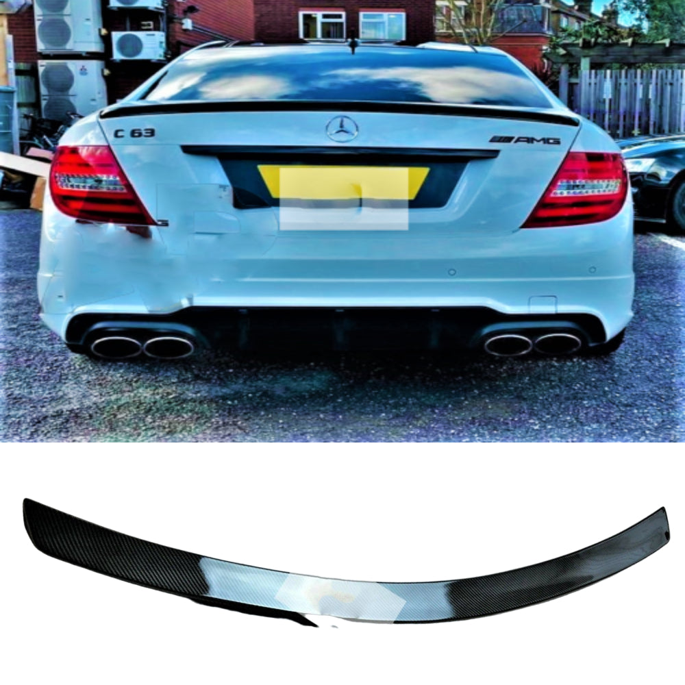 Fits Mercedes C Class Coupe C63 AMG Style W204 Carbon Fibre Lip Spoiler 2011-2015