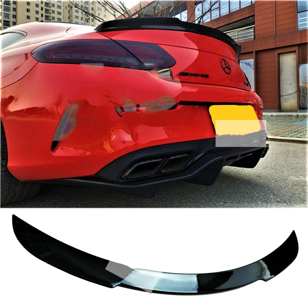 Fits Mercedes C Class Coupe C63 AMG Style W205 C205 Gloss Black FD Spoiler 2014-21
