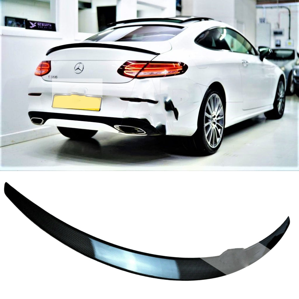 Fits Mercedes C Class Coupe C63 AMG Style W205 C205 Carbon Fibre Lip Spoiler 2014-21