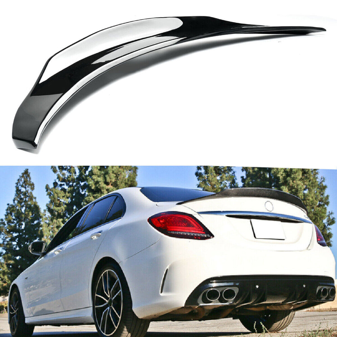 Fits Mercedes C Class Spoiler W205 Gloss Black PSM High Kick C63 Amg Style